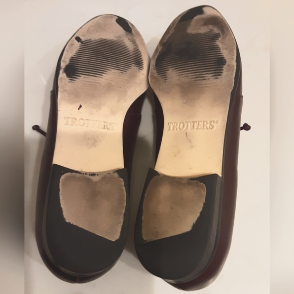 TROTTERS Amy Wine Leather | Suede Bow Tie Loafers Sz 8.5 - Picture 7 of 7